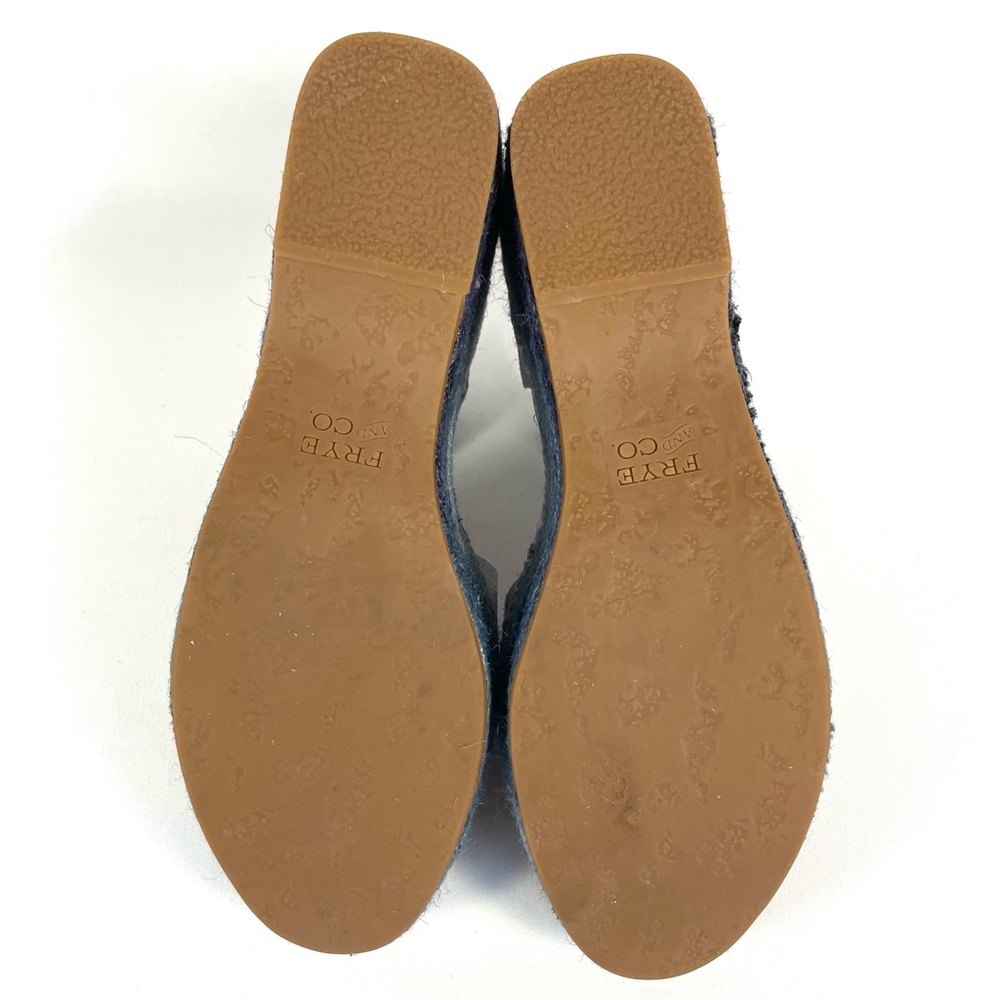 Frye & Co Blue Suede Espadrille Wedge Sandals Ankle Strap Womens 9 - Picture 9 of 10
